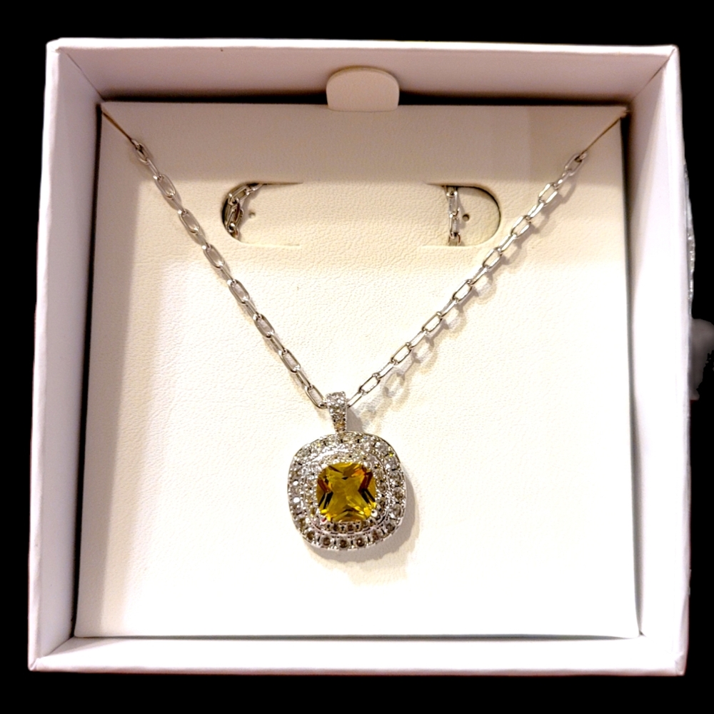 NIB Lab Created Citrine Necklace RBP2748